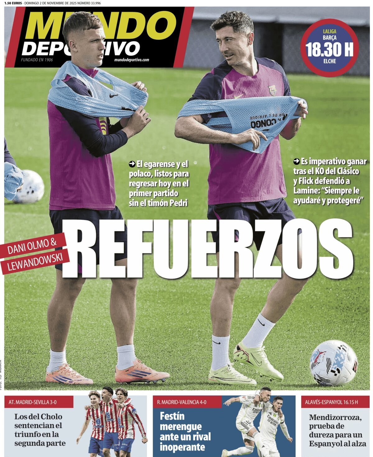 Prima Pagina Mundo Deportivo 02/11/2025