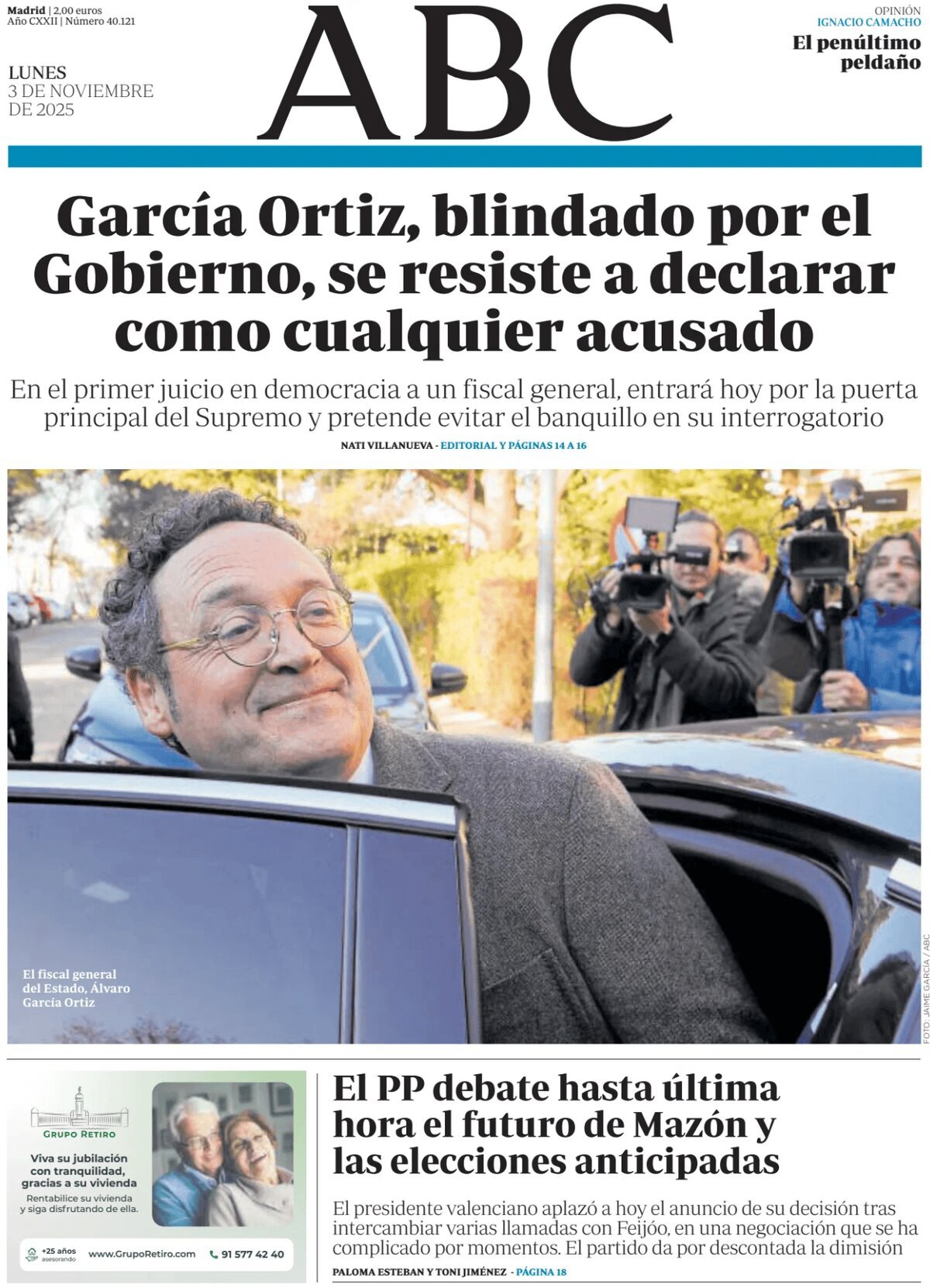 Prima Pagina ABC 03/11/2025