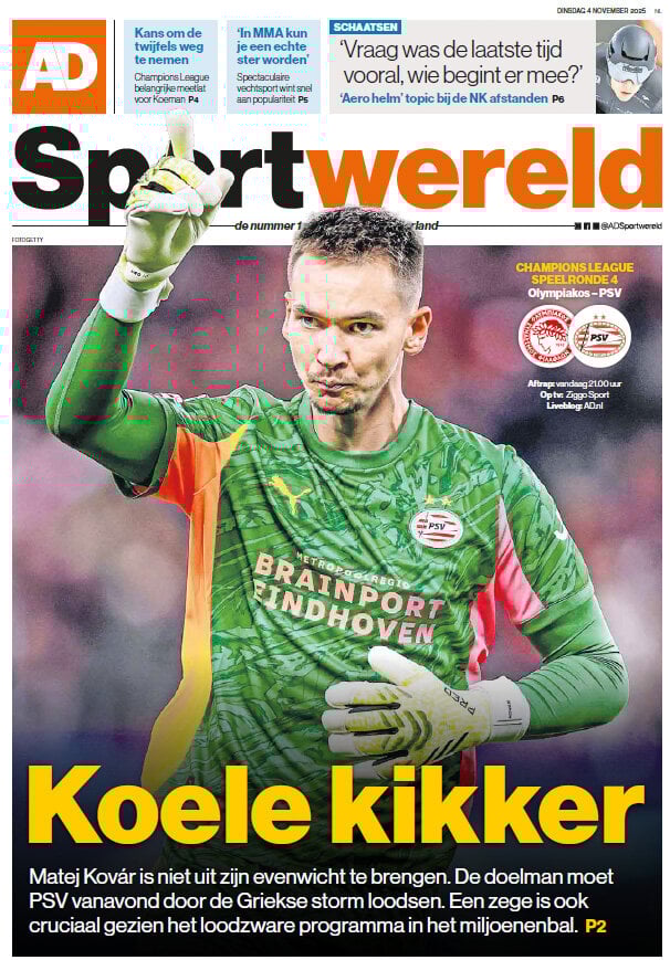 Prima Pagina AD Sportwereld 04/11/2025