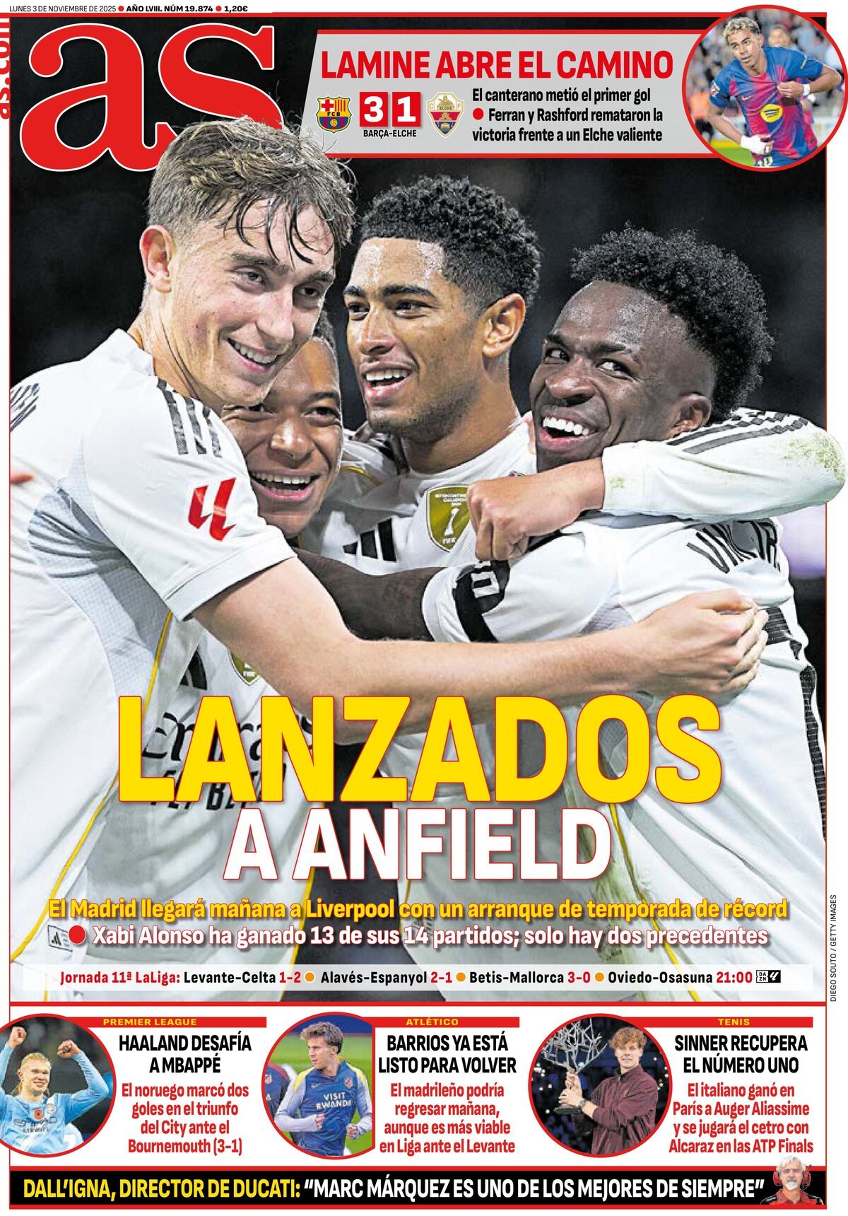 Prima Pagina AS (Madrid) 03/11/2025