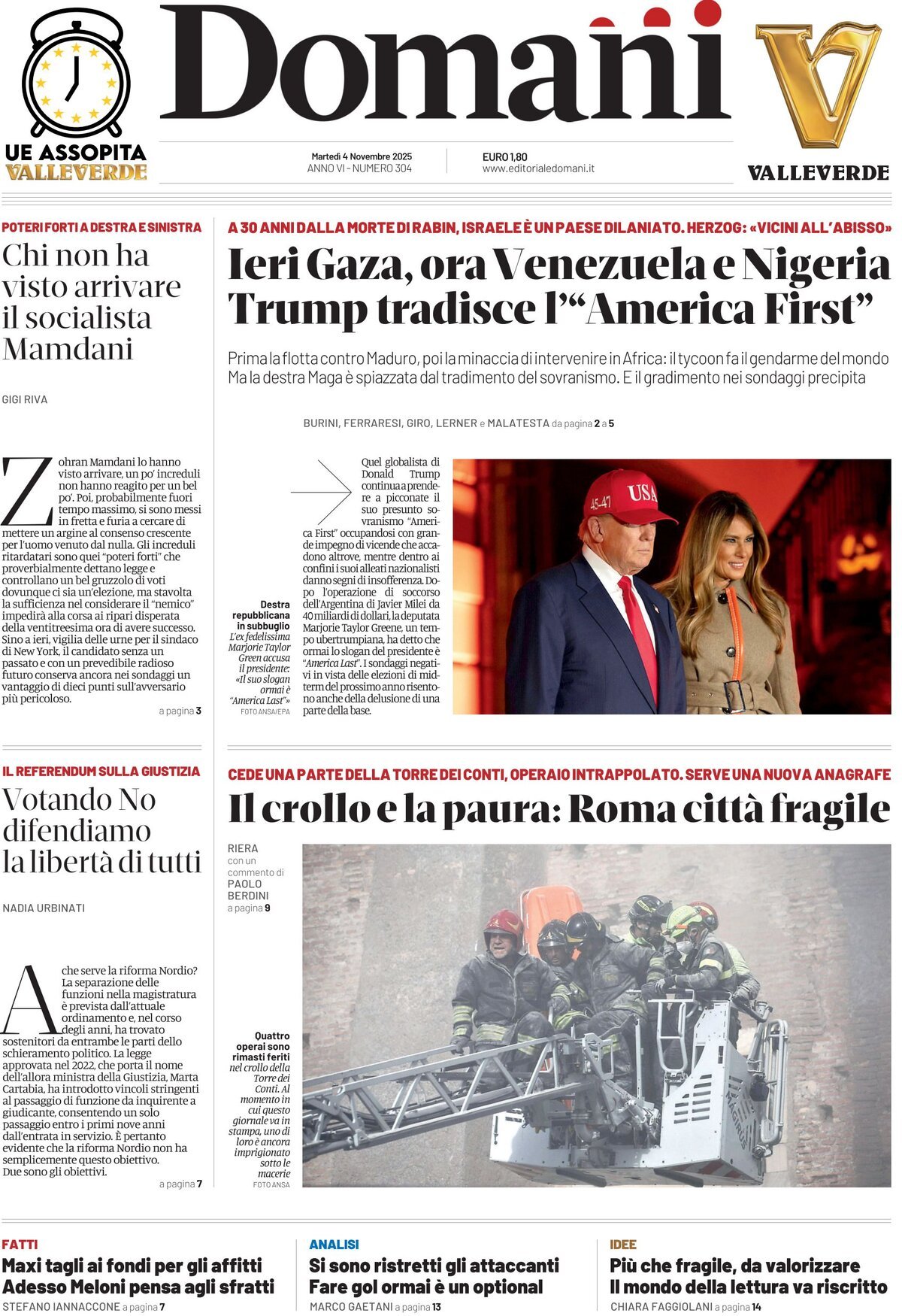 Prima Pagina Domani 04/11/2025