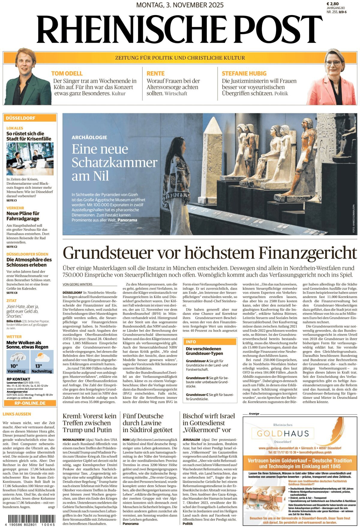 Prima Pagina Rheinische Post 03/11/2025