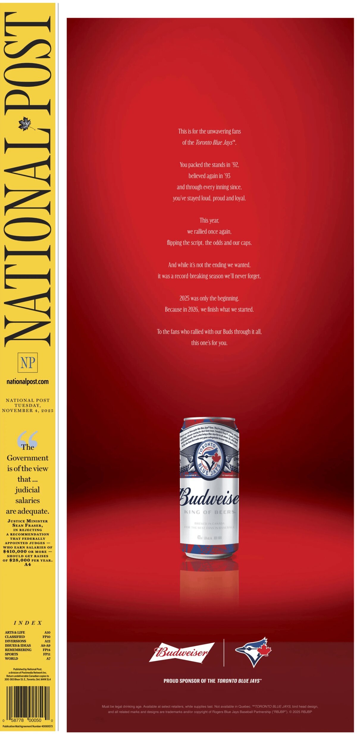 Prima Pagina National Post (The Post) 04/11/2025