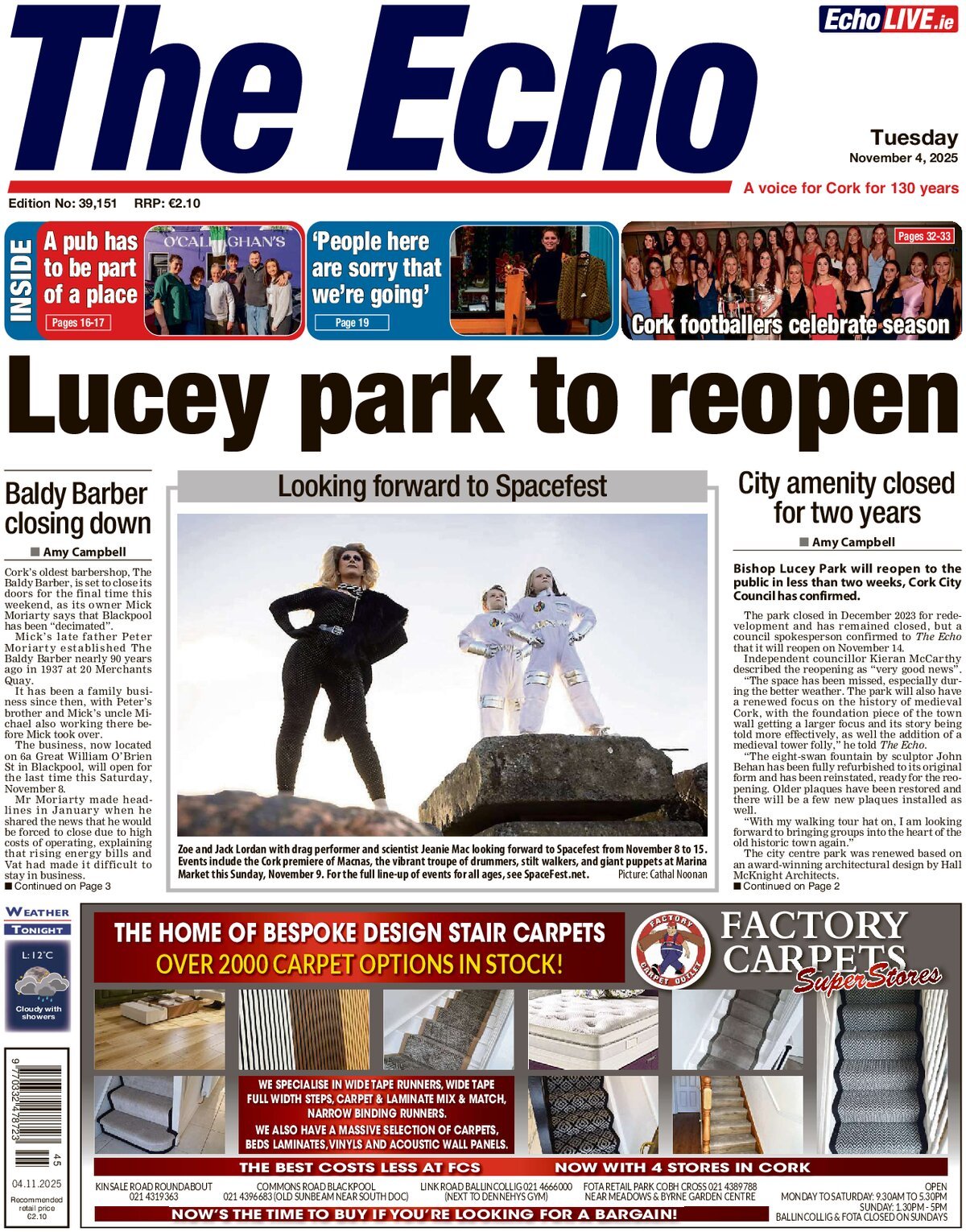 Prima Pagina The Echo (Cork) 04/11/2025