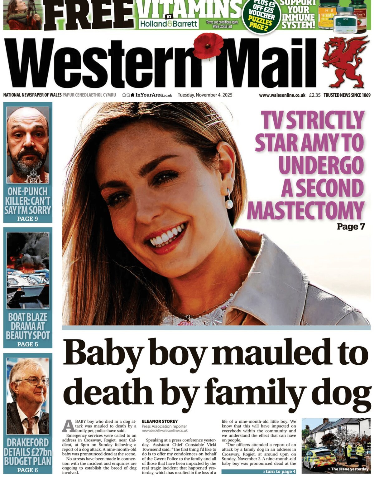 Prima Pagina Western Mail (Wales) 04/11/2025