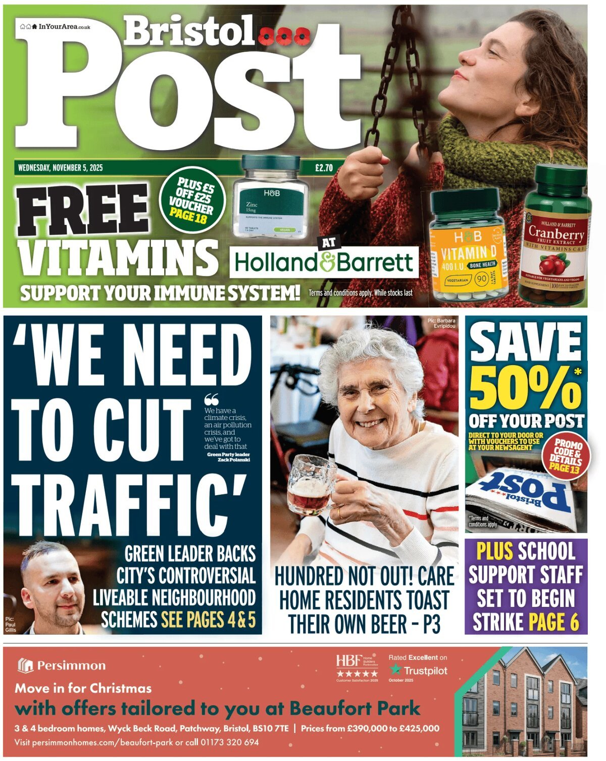 Prima Pagina Bristol Post 05/11/2025