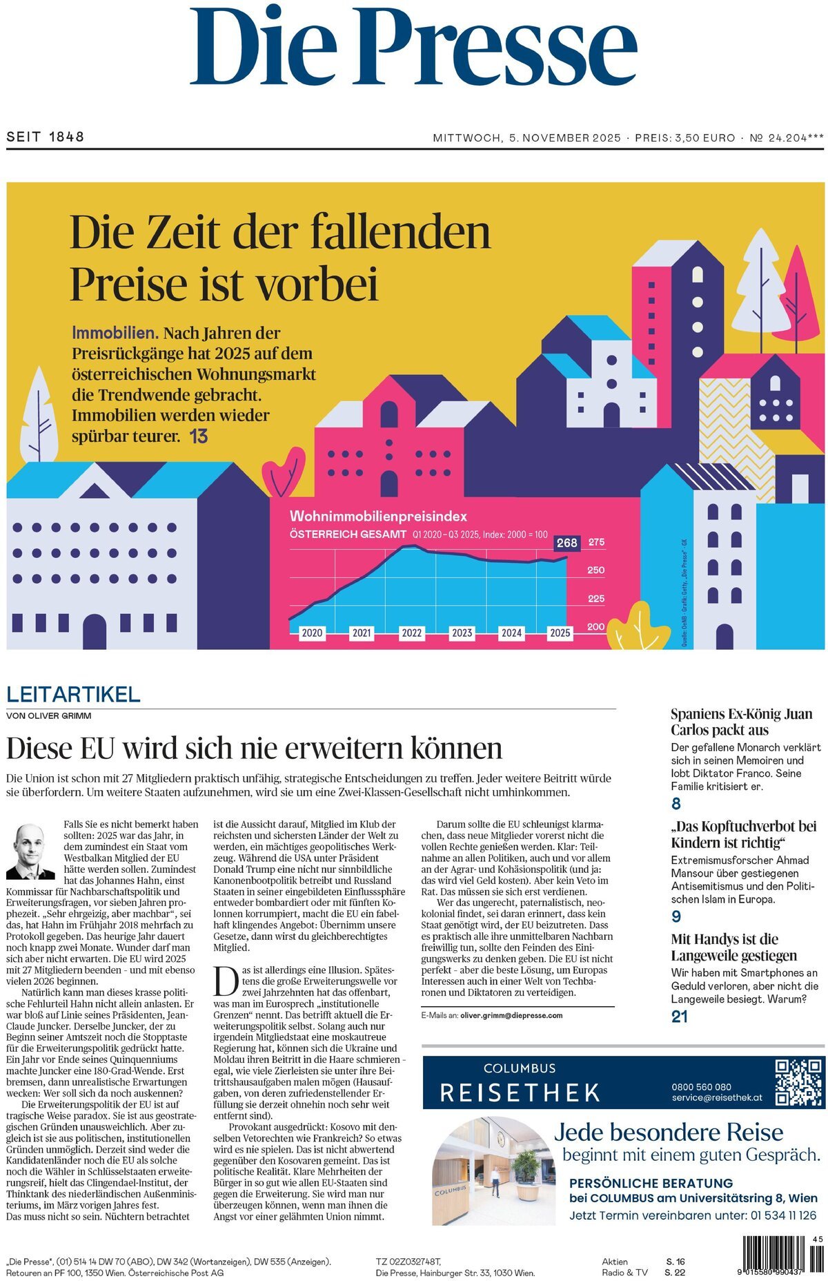 Prima Pagina Die Presse 05/11/2025