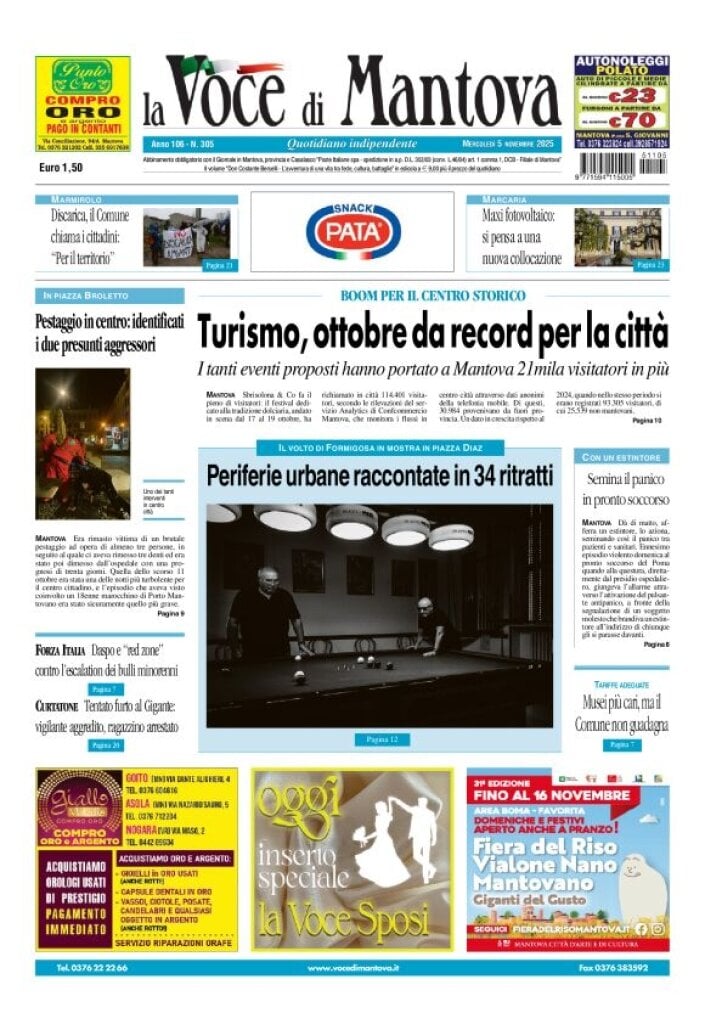 Prima Pagina La Voce di Mantova 05/11/2025
