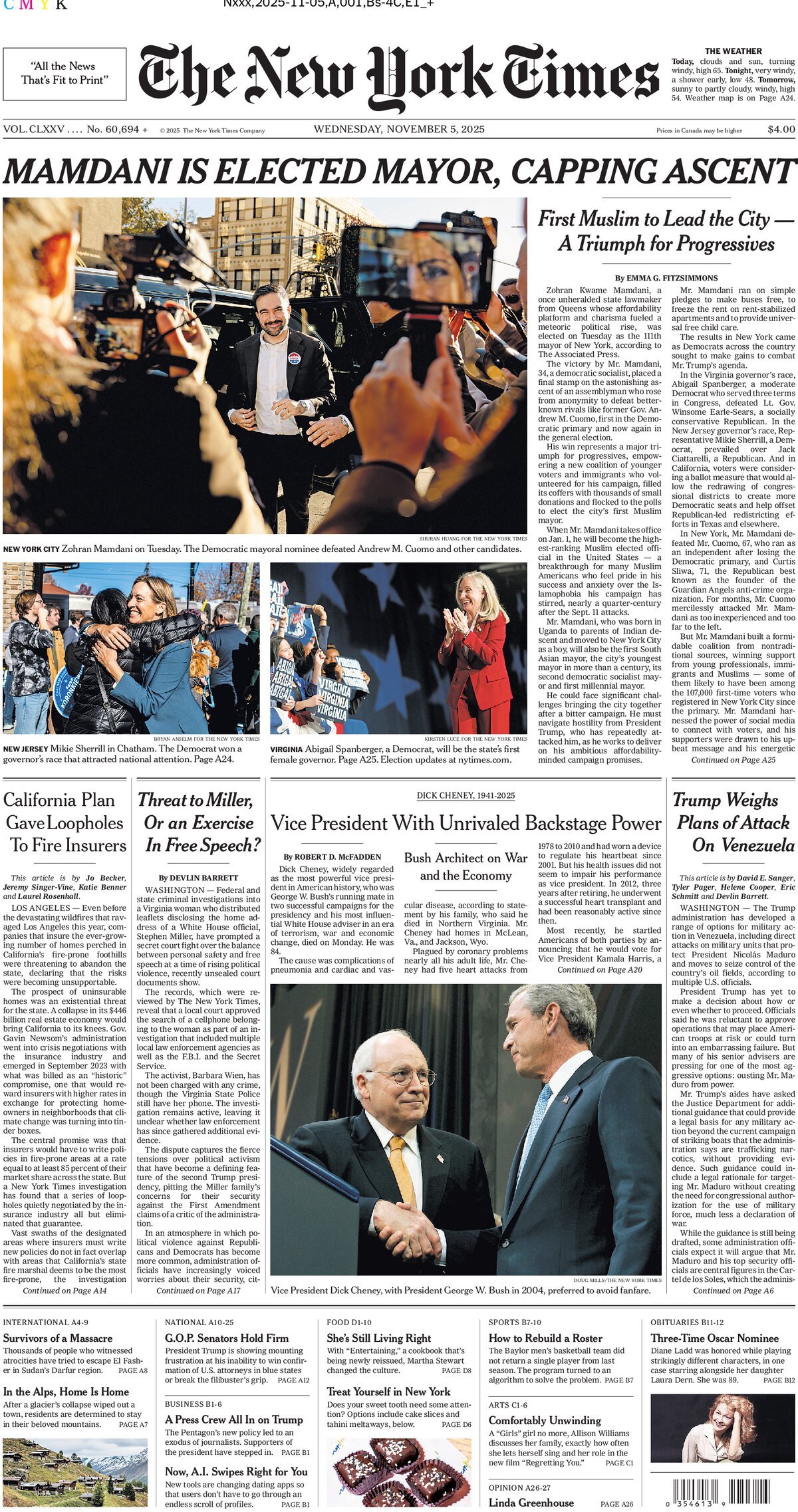 Prima Pagina The New York Times 05/11/2025