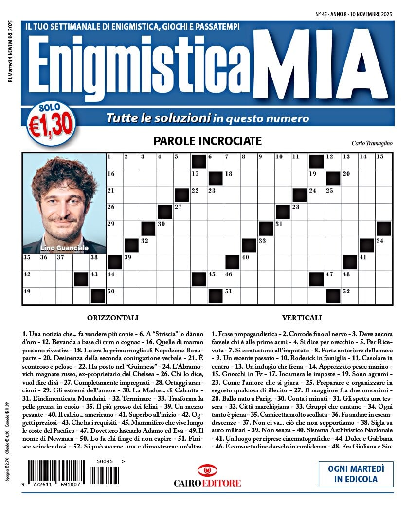 Copertina Enigmistica MIA 07/11/2025