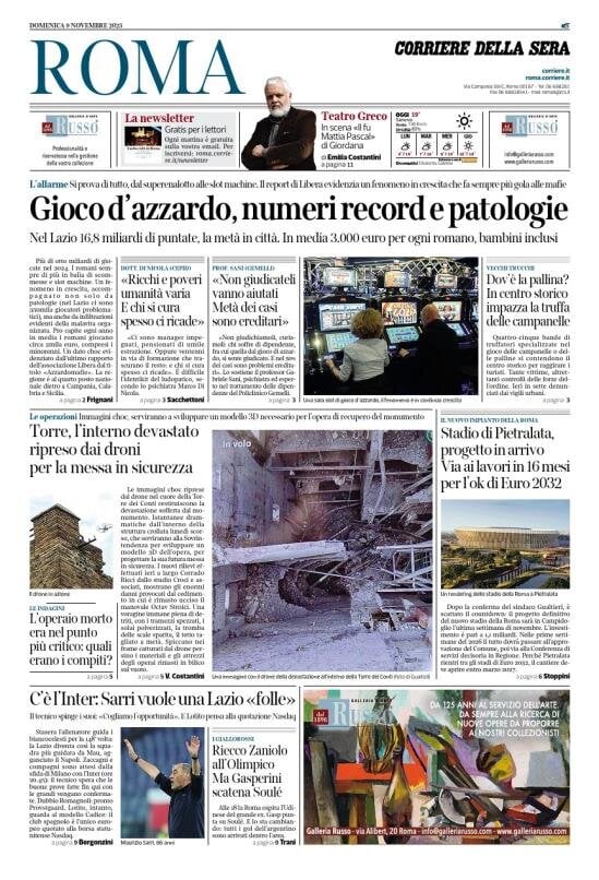 Prima Pagina Corriere della Sera (Roma) 09/11/2025