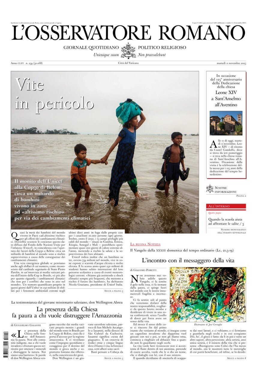 Prima Pagina L'Osservatore Romano 11/11/2025