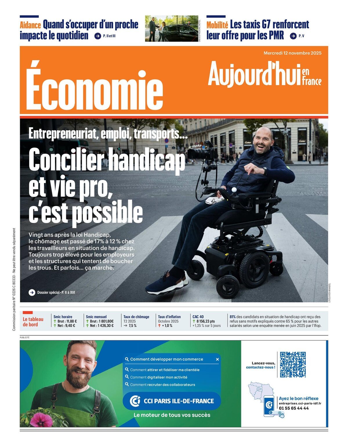 Copertina Économie (Le Parisien) 12/11/2025