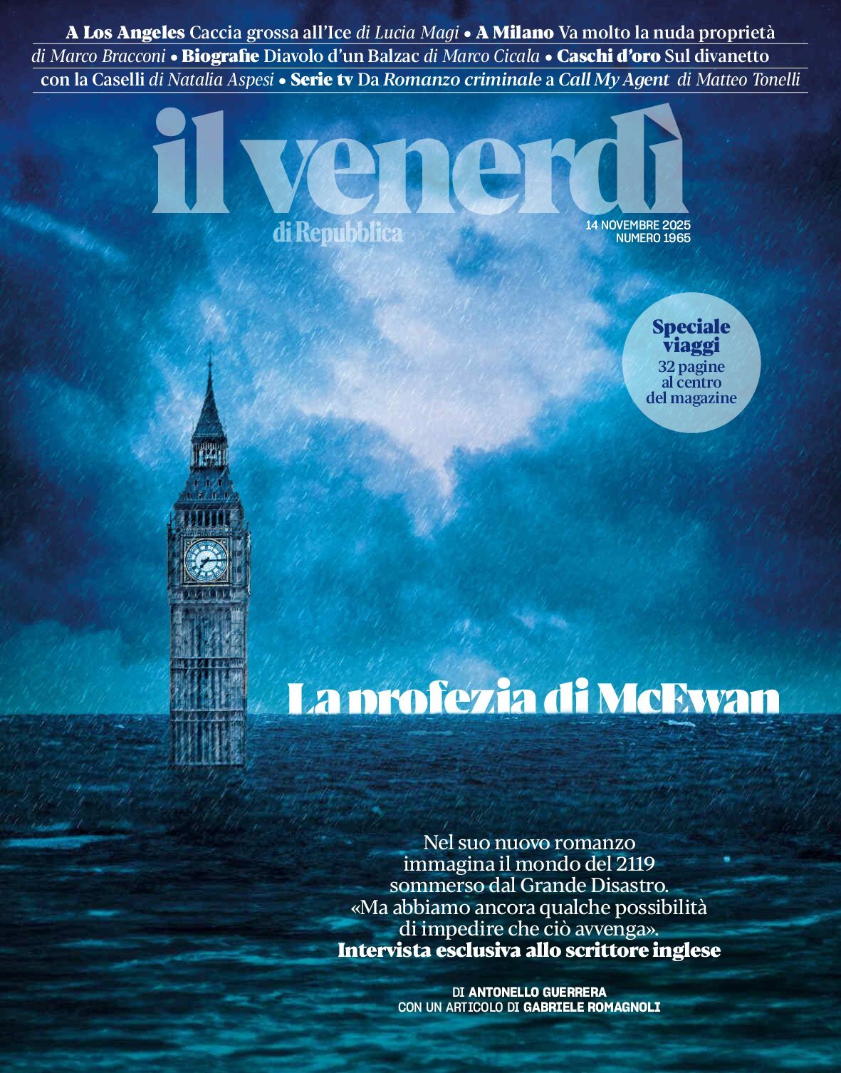 Copertina Il Venerdì di Repubblica 14/11/2025