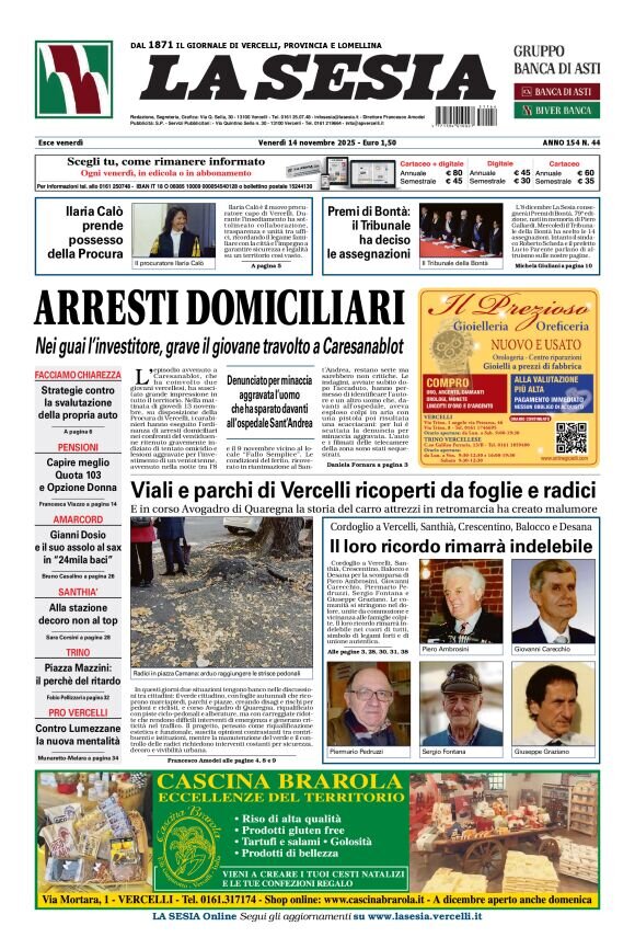 Copertina La Sesia 14/11/2025