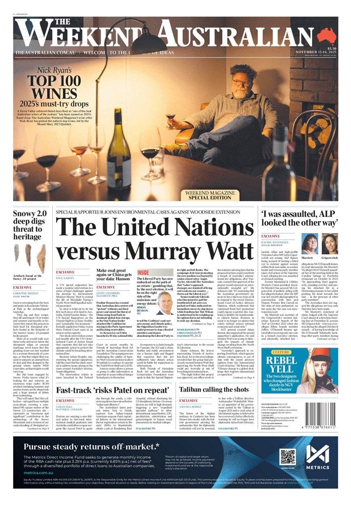 Prima Pagina The Australian 16/11/2025