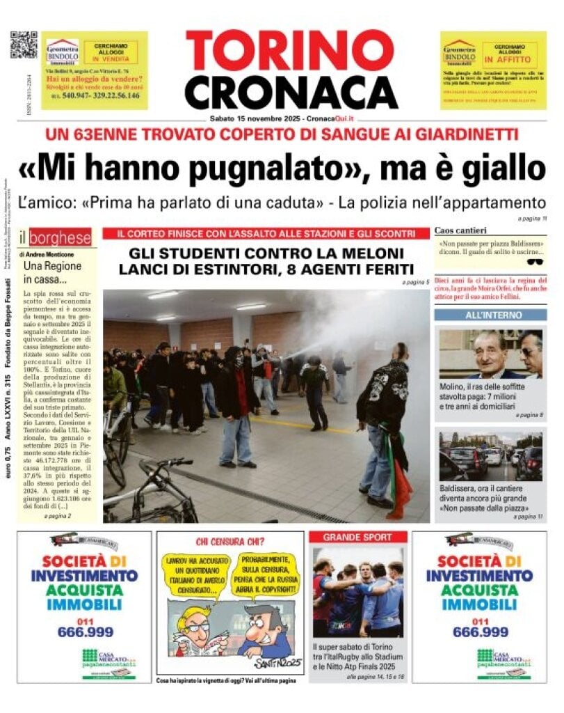 Prima Pagina CronacaQui 15/11/2025
