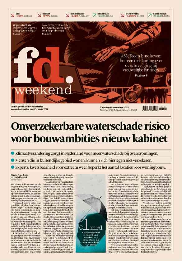 Prima Pagina Het Financieele Dagbladm (FD) 15/11/2025
