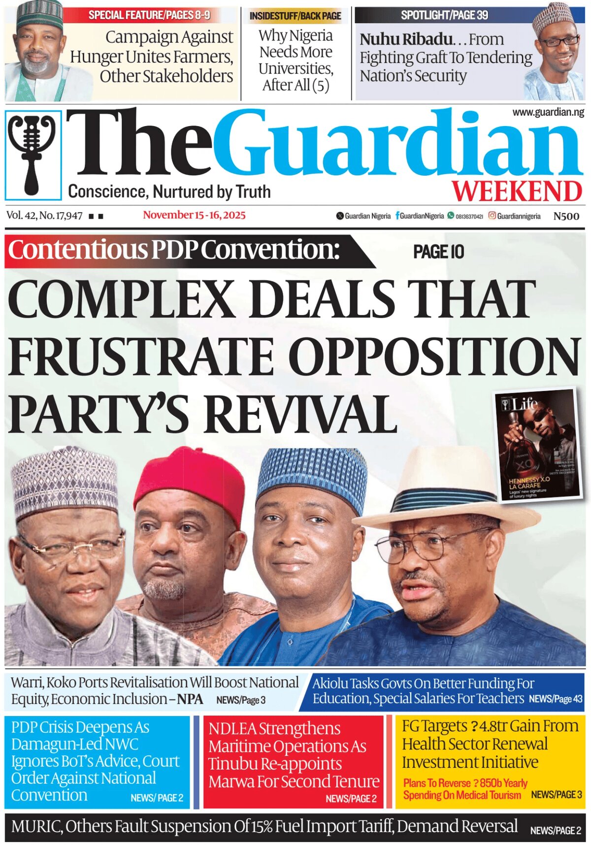 Prima Pagina The Guardian (Nigeria) 15/11/2025