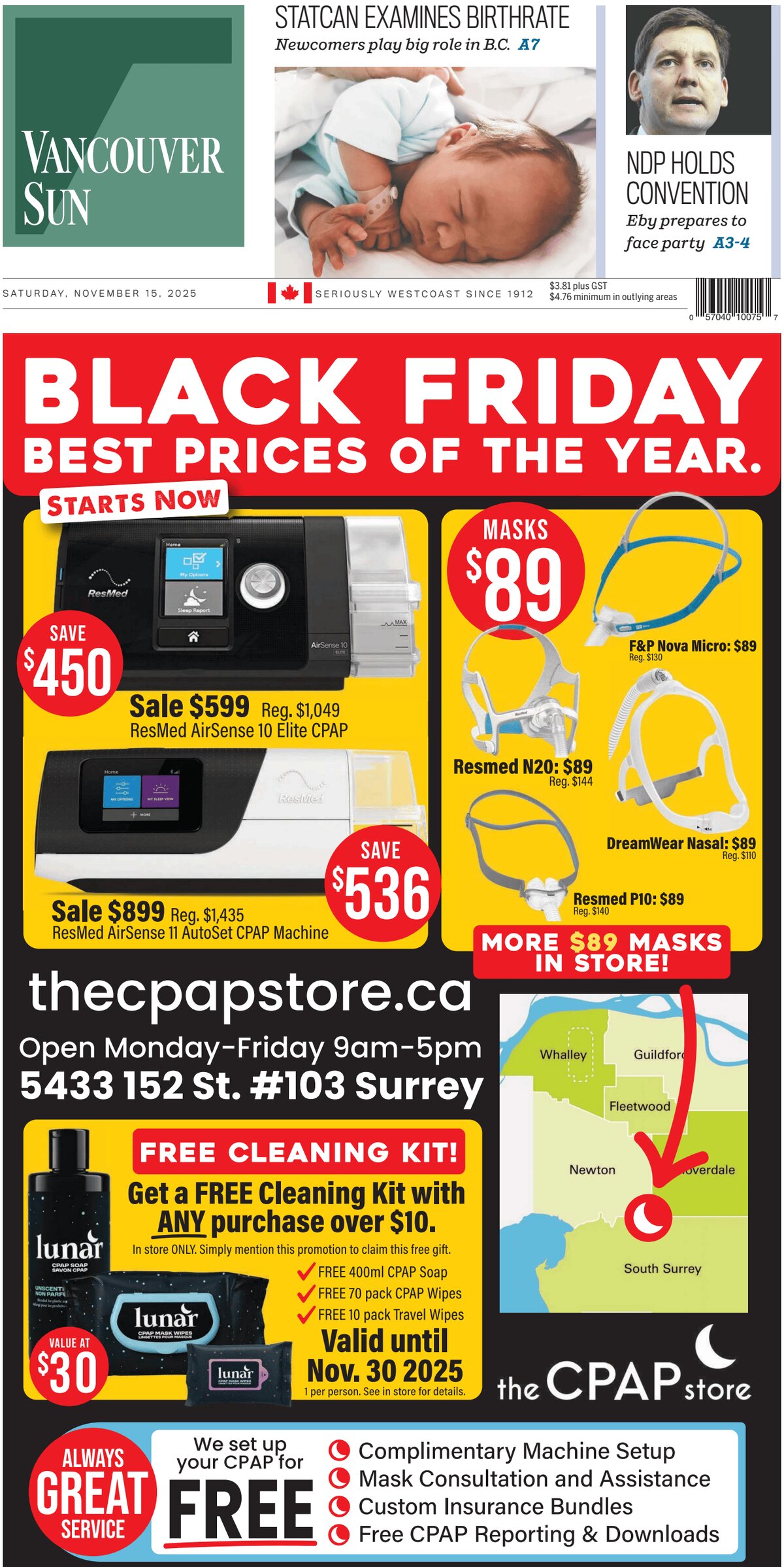 Prima Pagina Vancouver Sun 15/11/2025