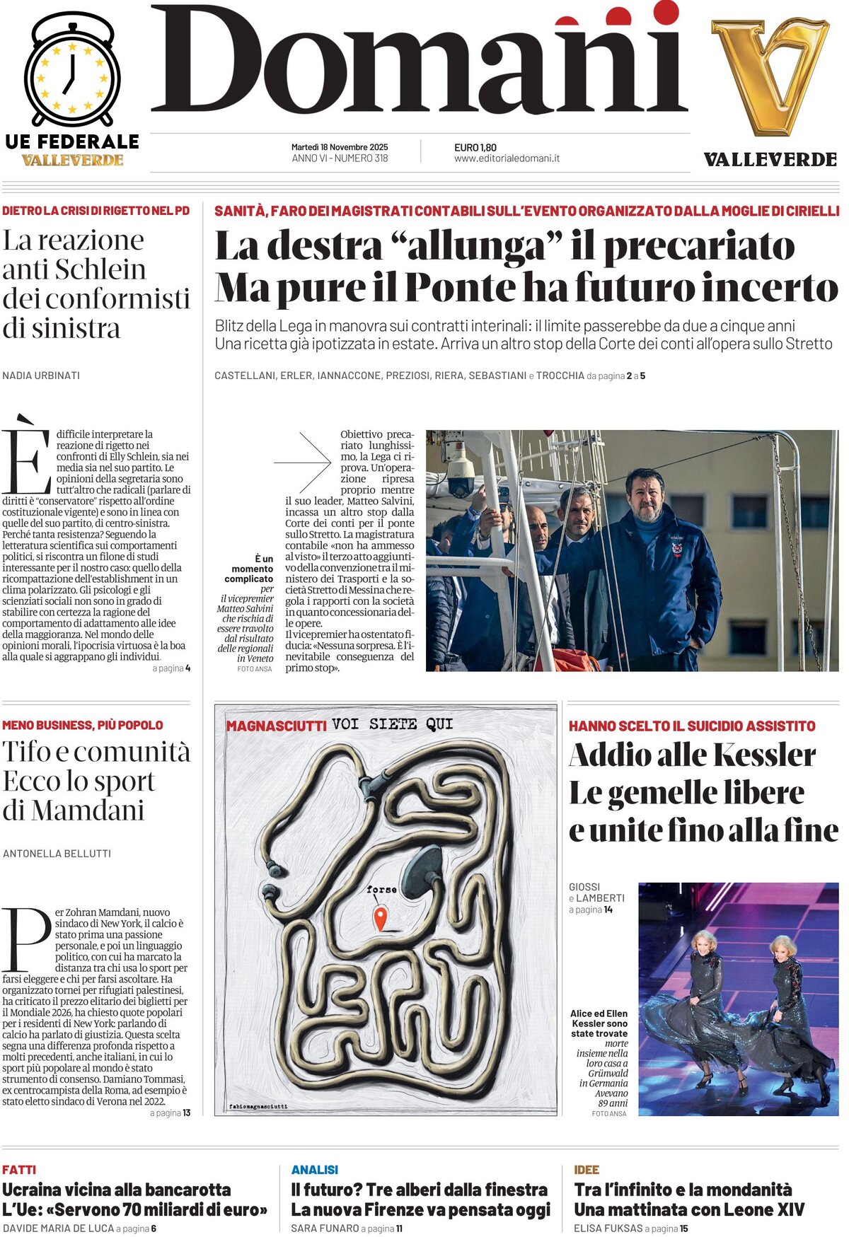 Prima Pagina Domani 18/11/2025