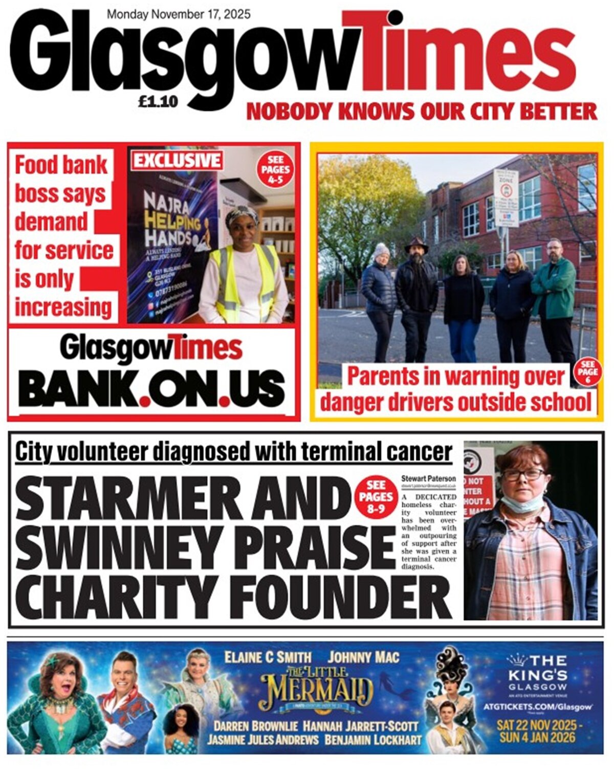 Prima Pagina Glasgow Times 17/11/2025