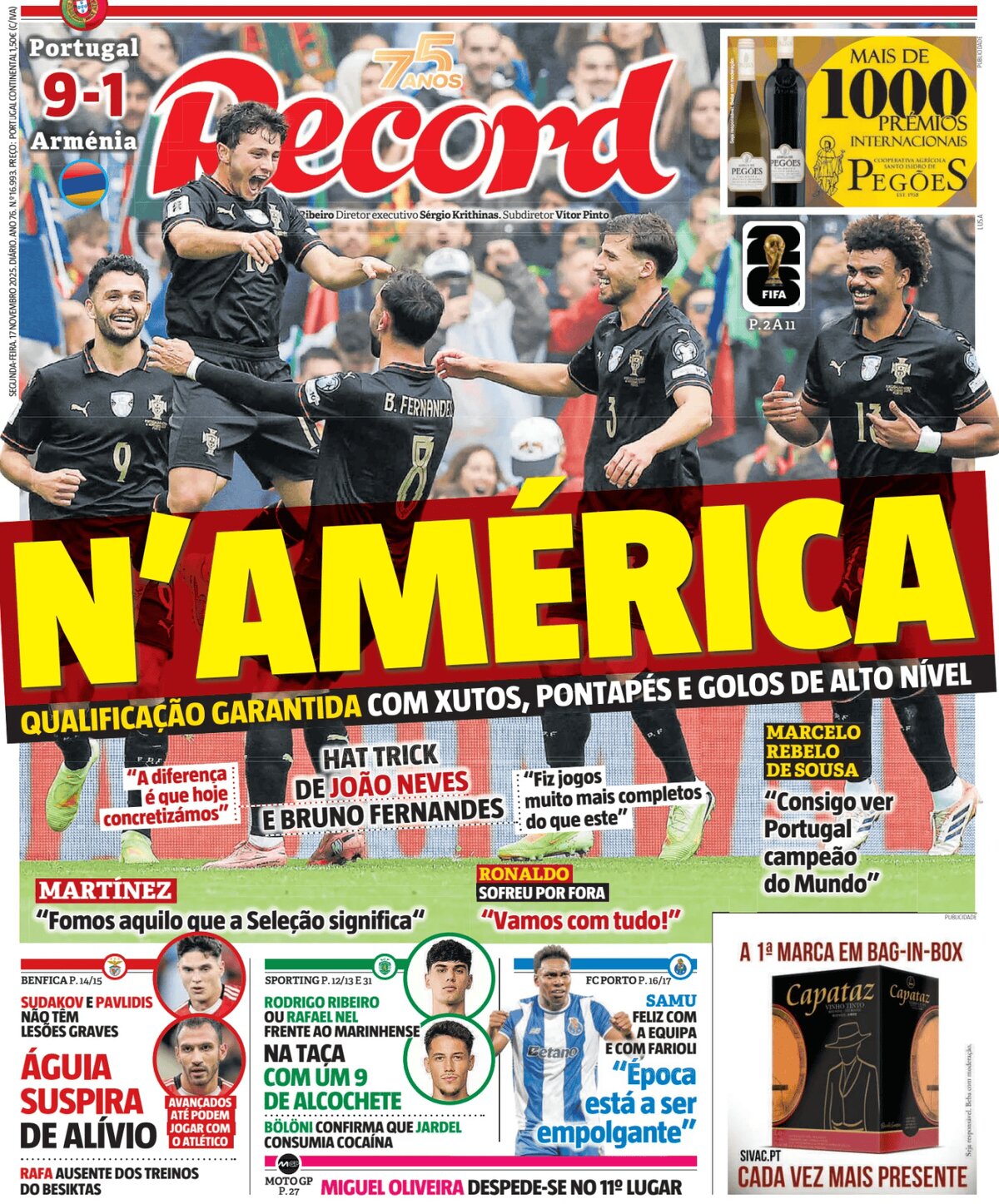 Prima Pagina Record 17/11/2025
