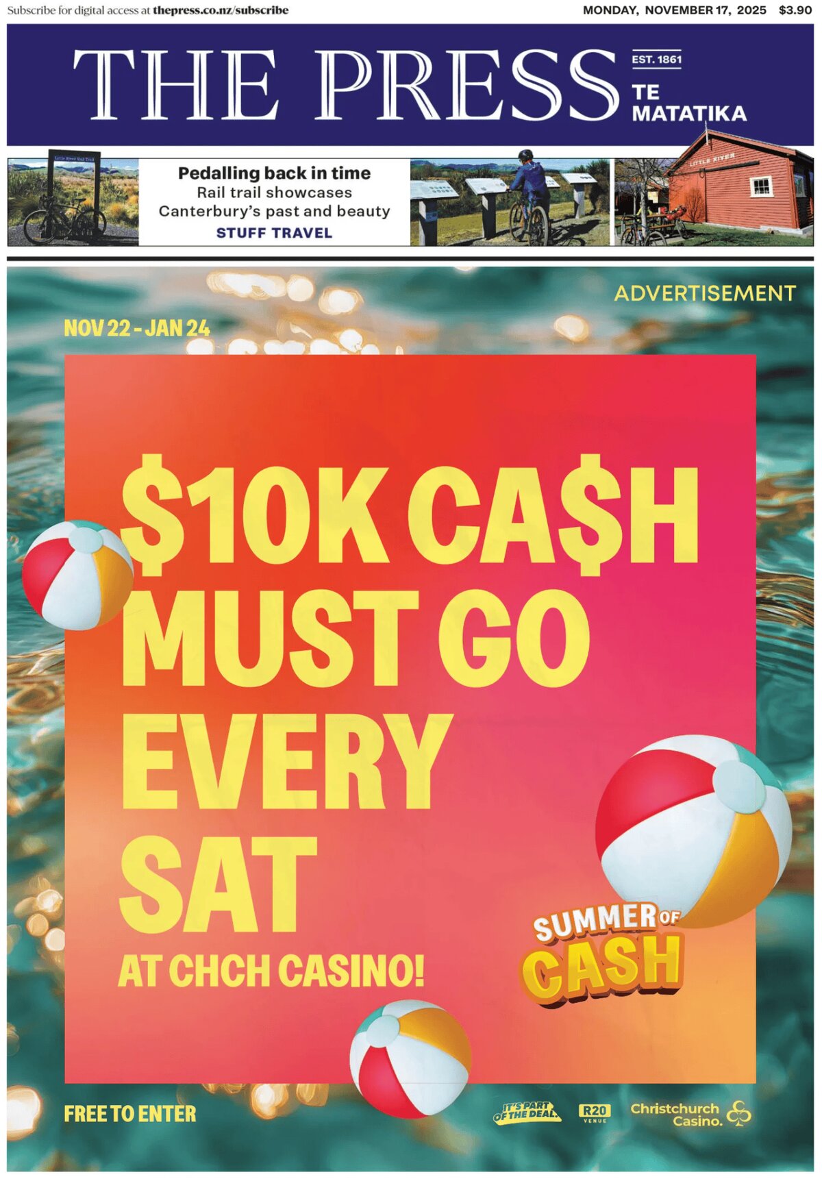 Prima Pagina The Press (NZ) 17/11/2025