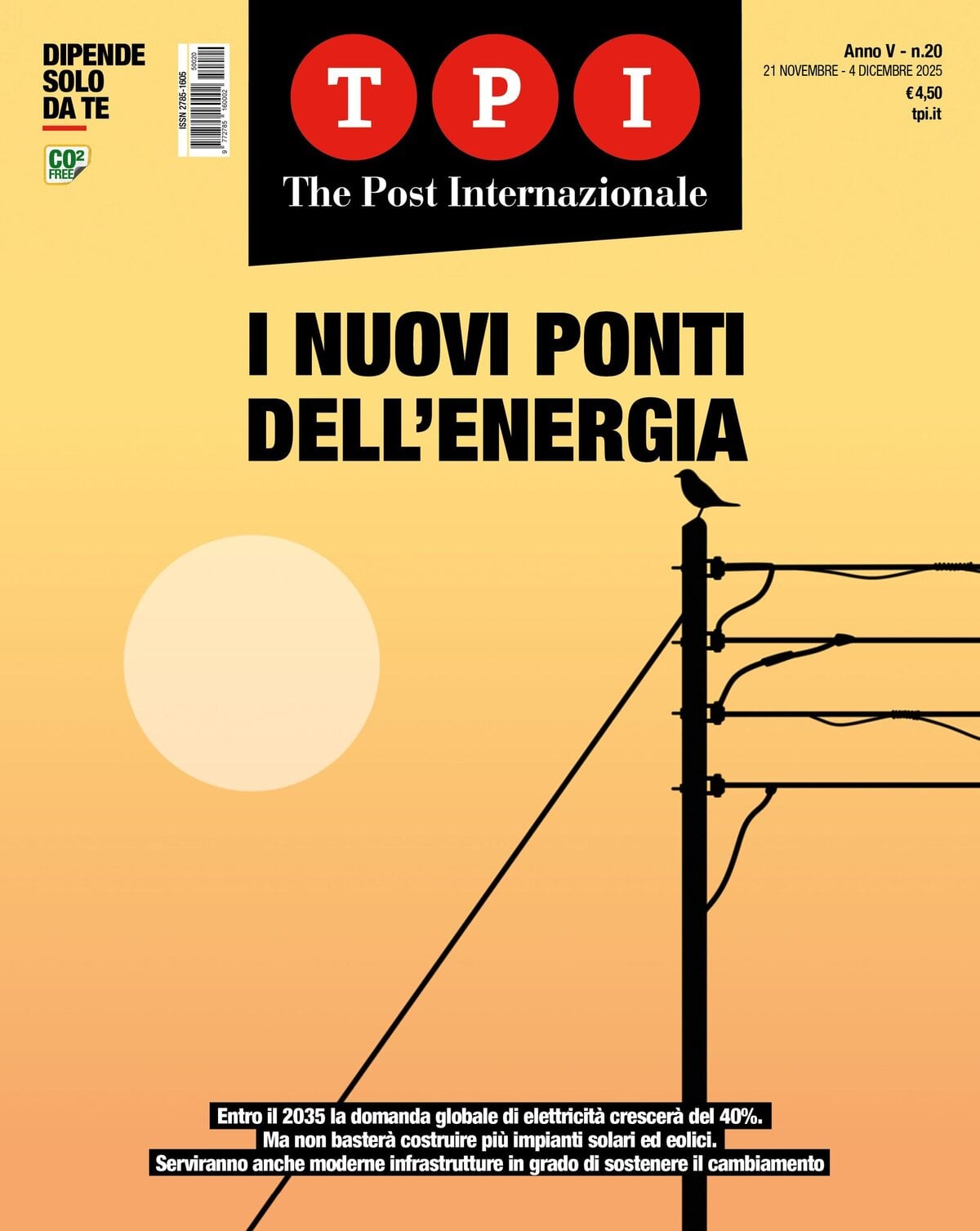 Copertina TPI (The Post Internazionale) 21/11/2025