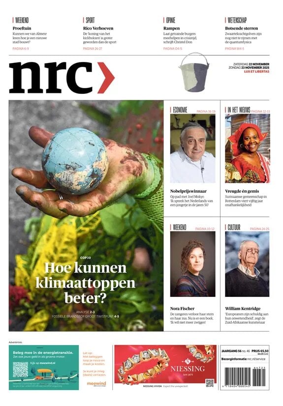 Prima Pagina NRC Handelsblad 23/11/2025