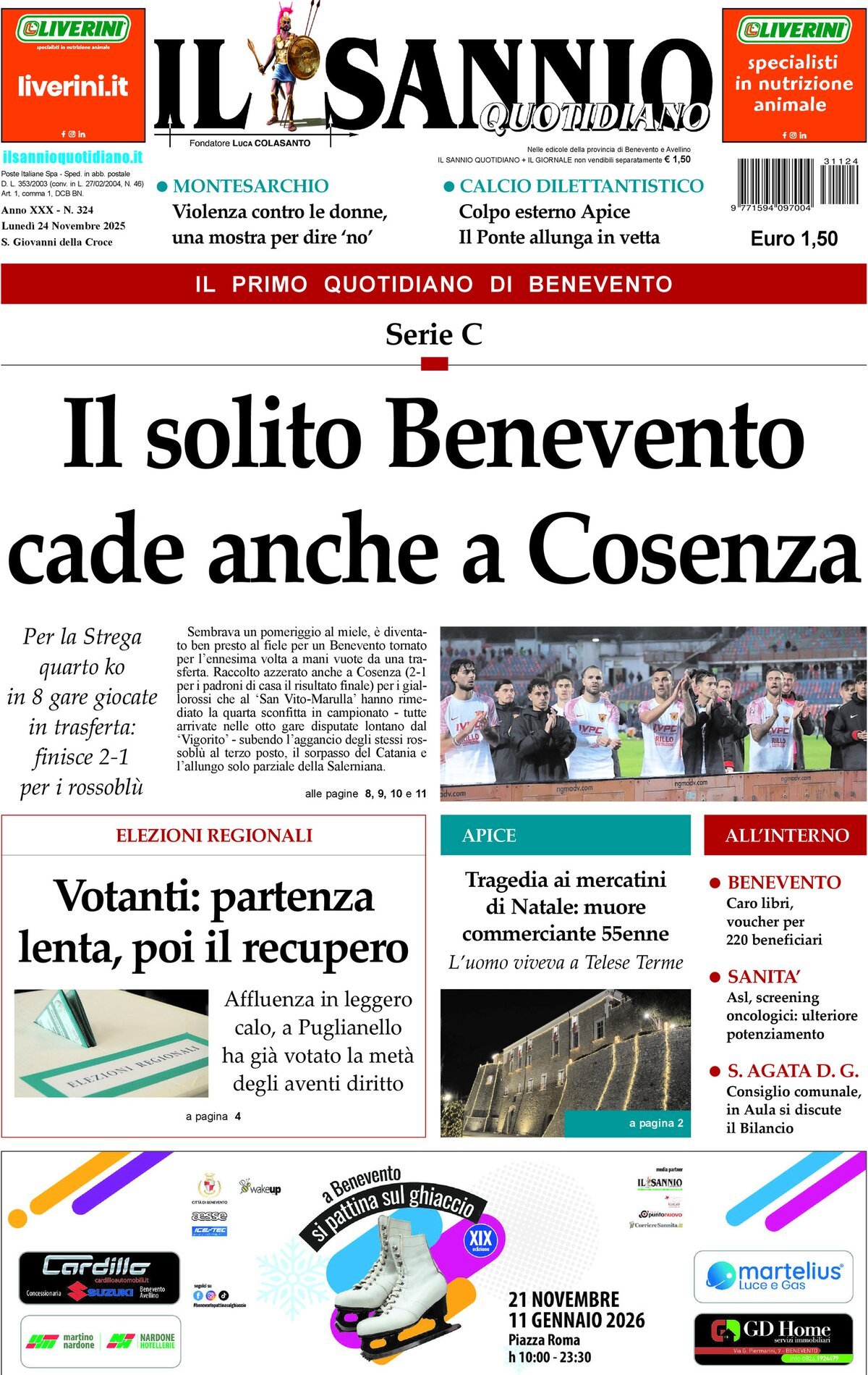 Prima Pagina Il Sannio Quotidiano 24/11/2025