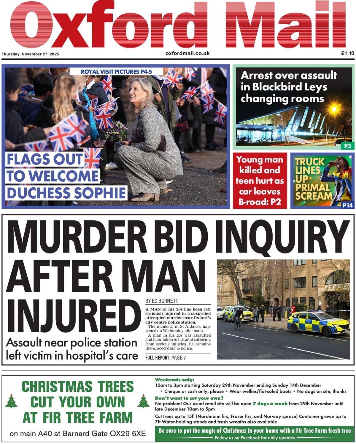 Prima Pagina Oxford Mail 27/11/2025