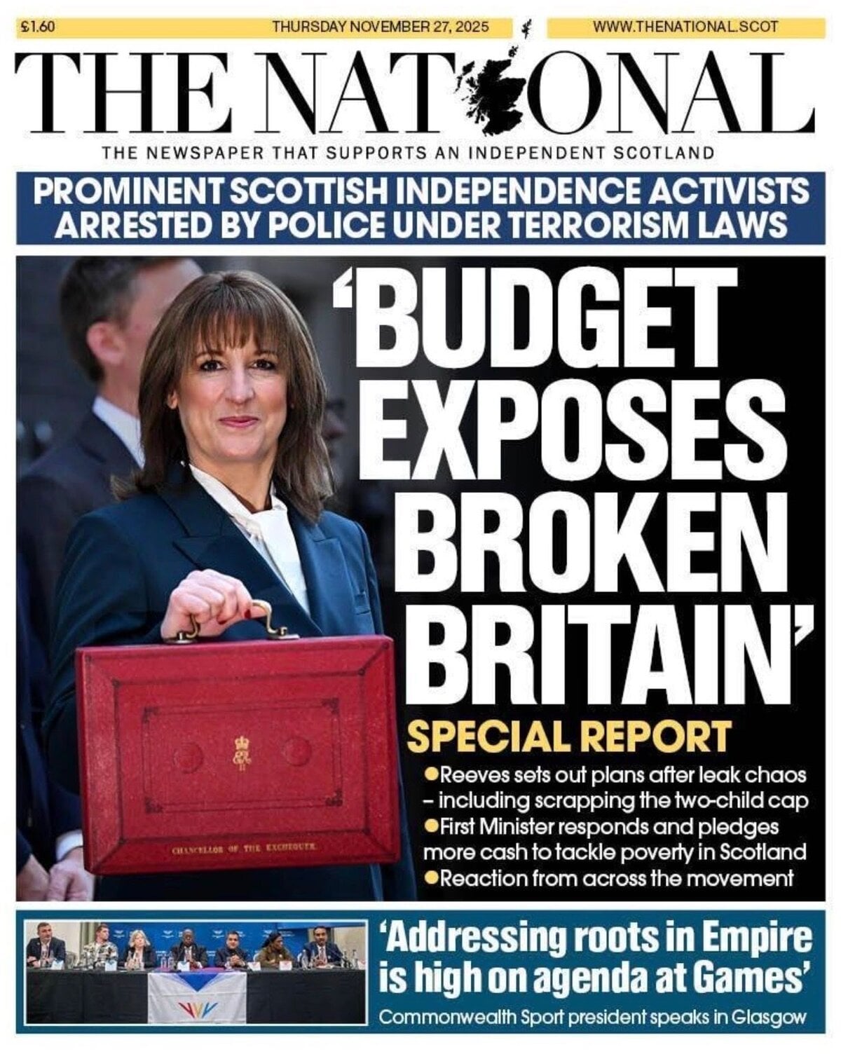Prima Pagina The National (Scotland) 28/11/2025