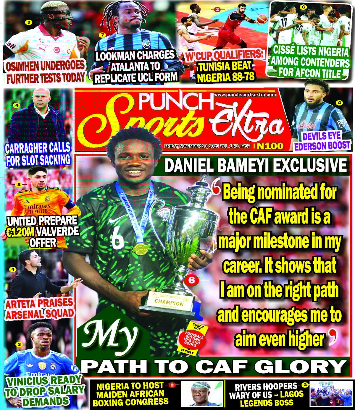 Prima Pagina Punch Sports Extra 28/11/2025