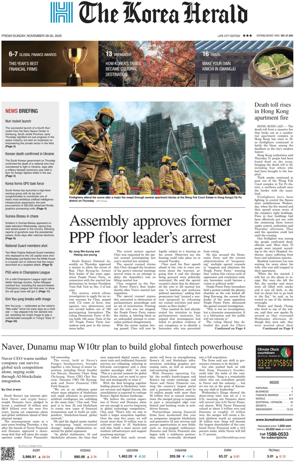 Prima Pagina The Korea Herald 30/11/2025