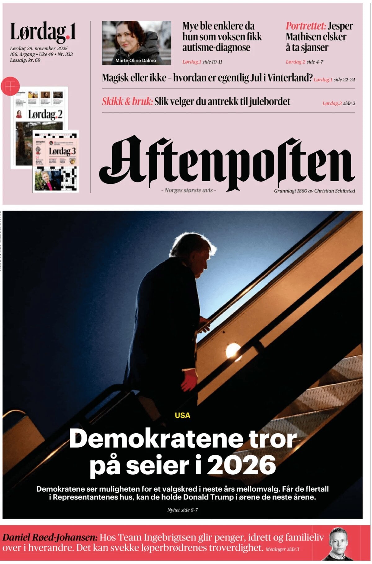 Prima Pagina Aftenposten 29/11/2025