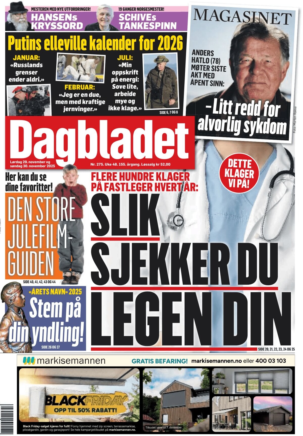 Prima Pagina Dagbladet 29/11/2025