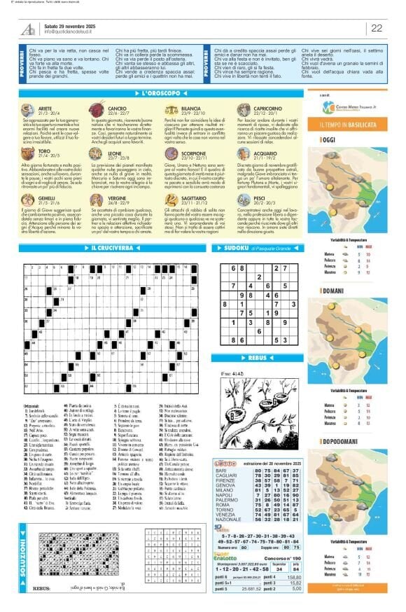 Prima Pagina Il Quotidiano del Sud (Basilicata) 29/11/2025