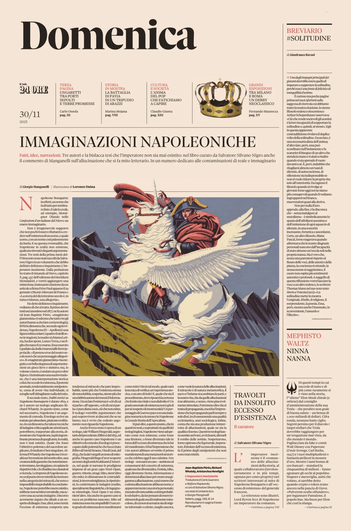 Copertina Domenica (Il Sole 24 Ore) 30/11/2025