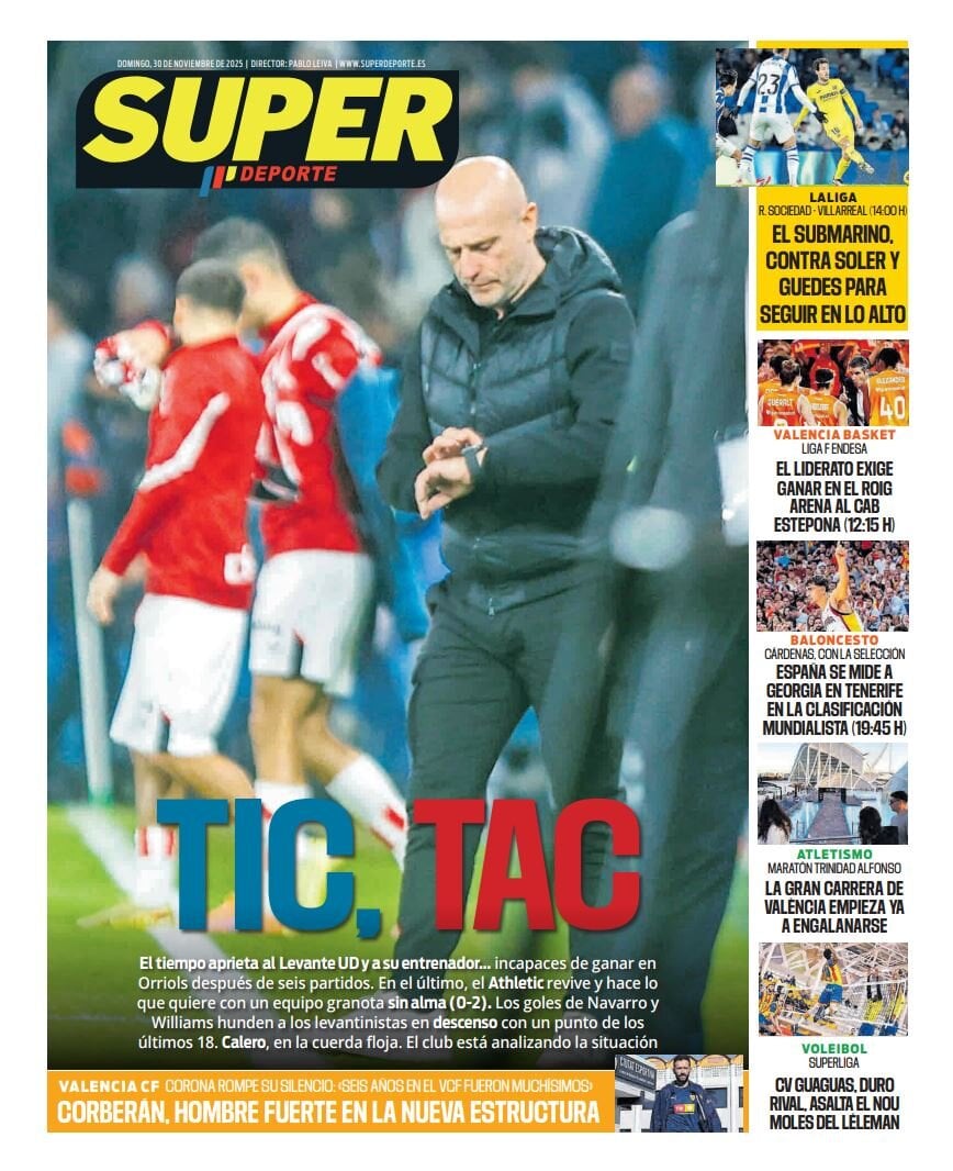 Prima Pagina Superdeporte 30/11/2025