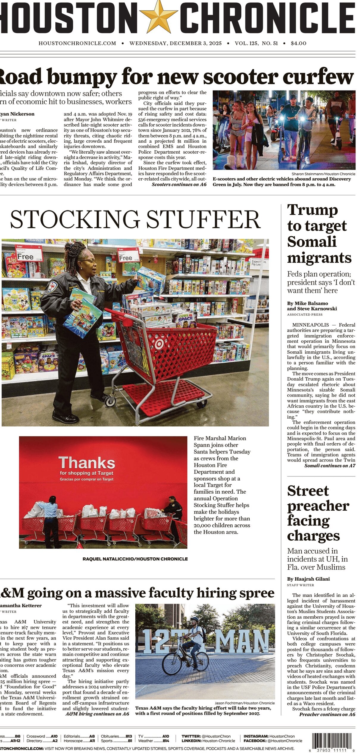 Prima Pagina Houston Chronicle 03/12/2025