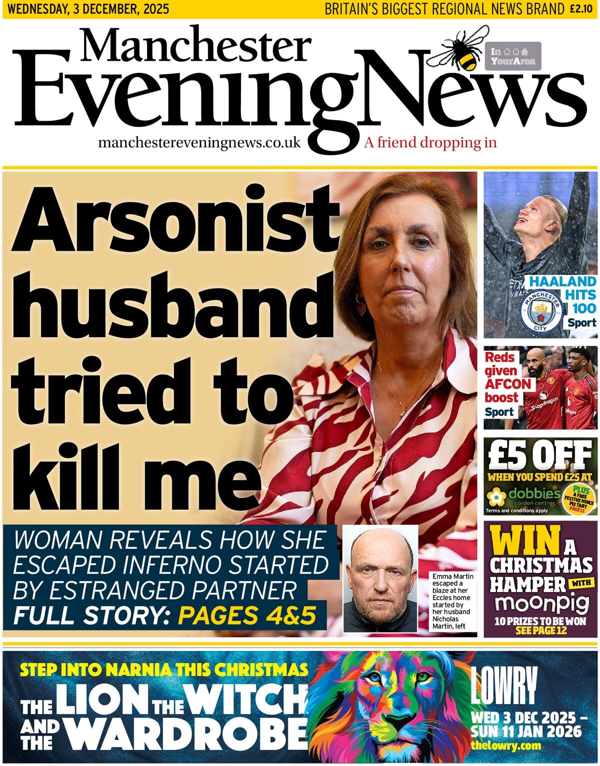 Prima Pagina Manchester Evening News 03/12/2025