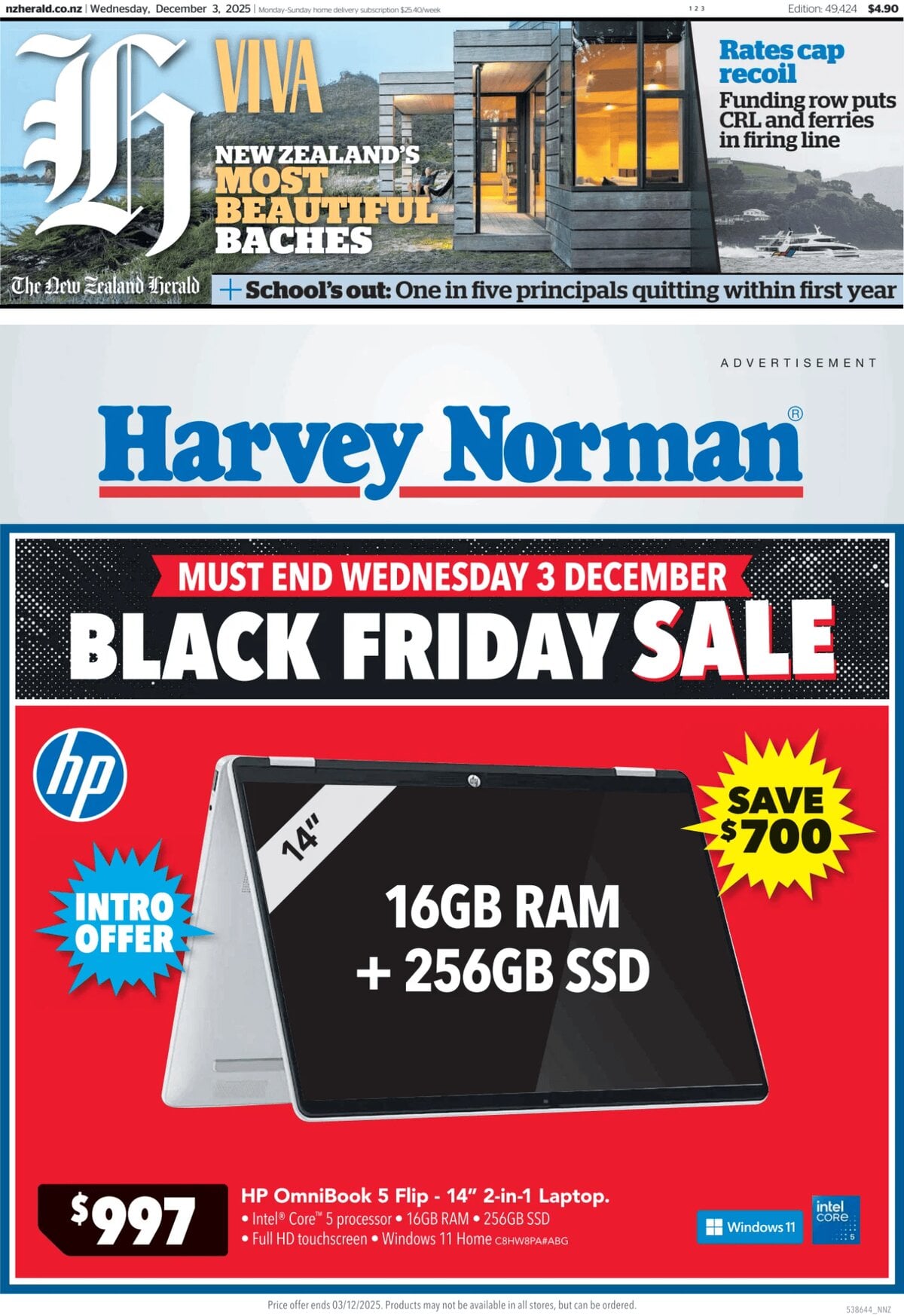 Prima Pagina The New Zealand Herald 03/12/2025