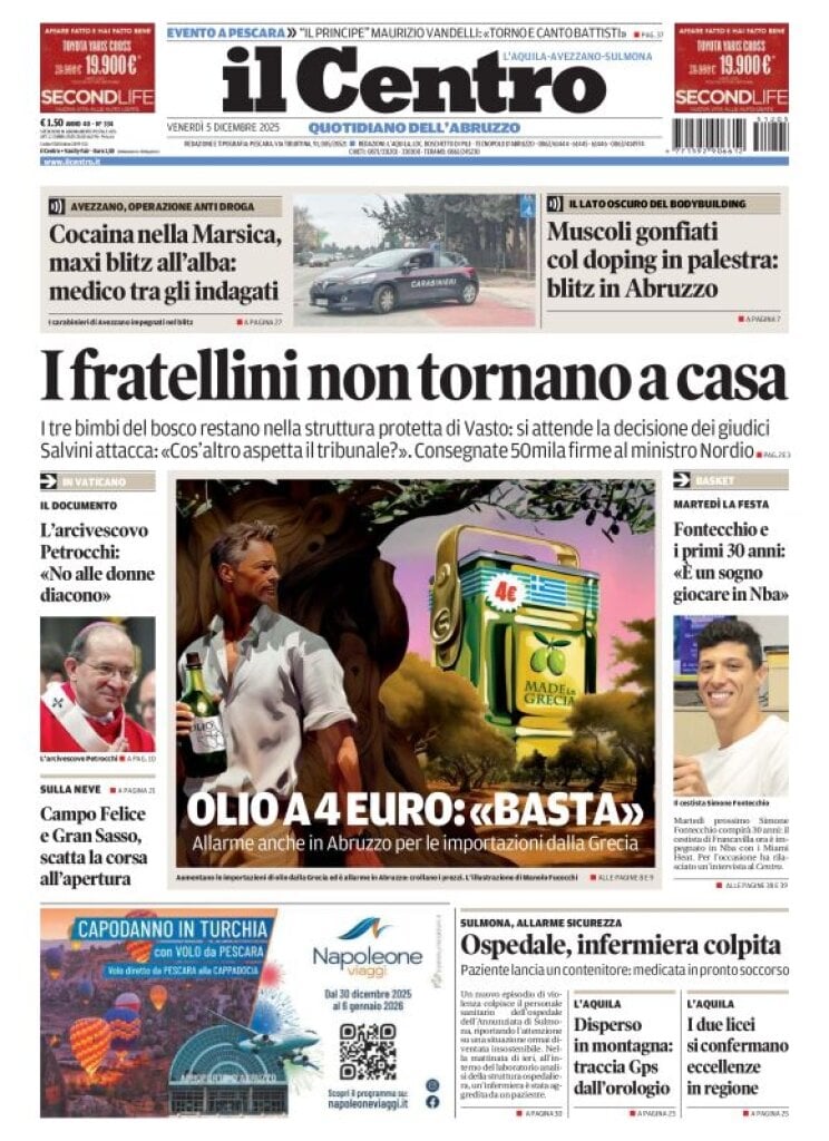 Prima Pagina Il Centro (L'Aquila) 05/12/2025