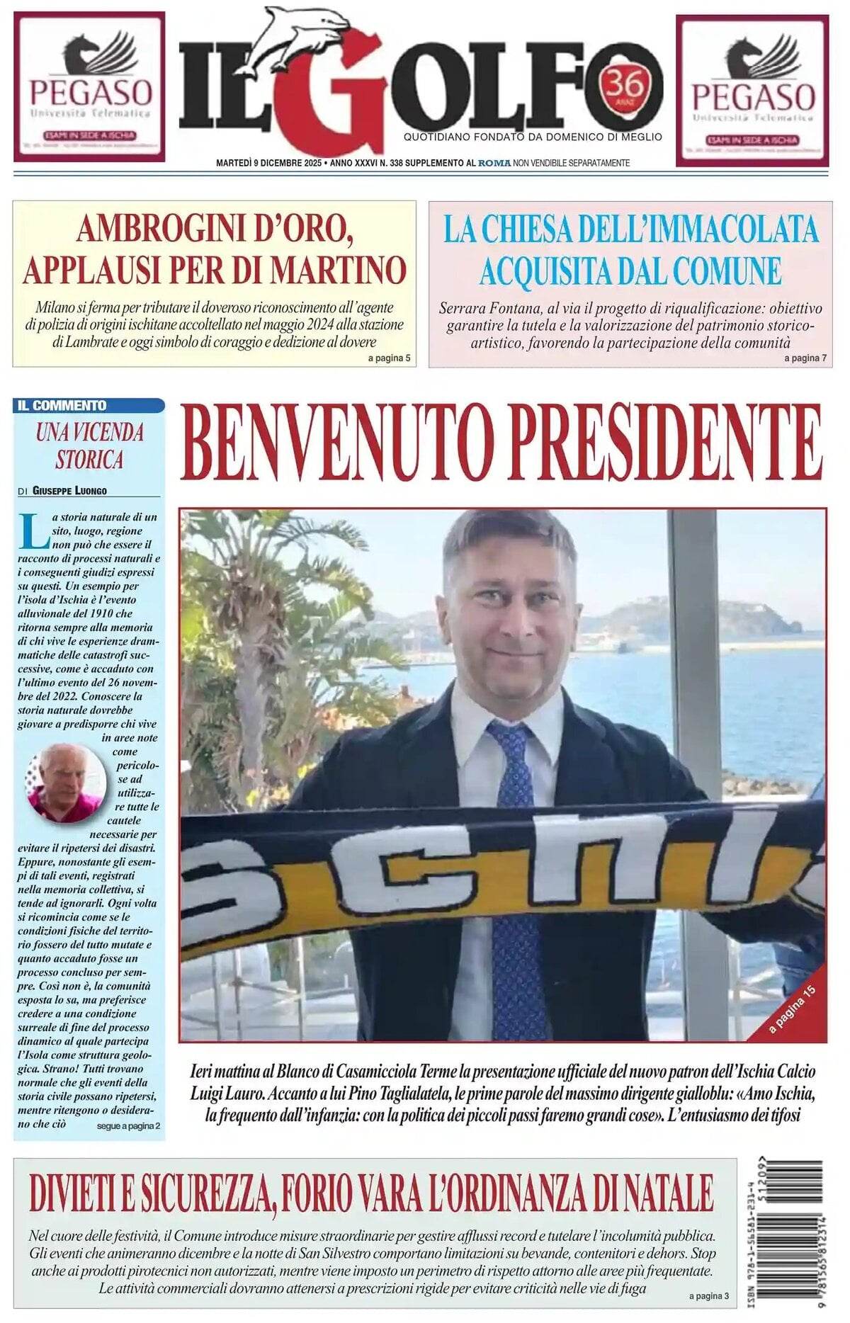 Prima Pagina Il Golfo 09/12/2025