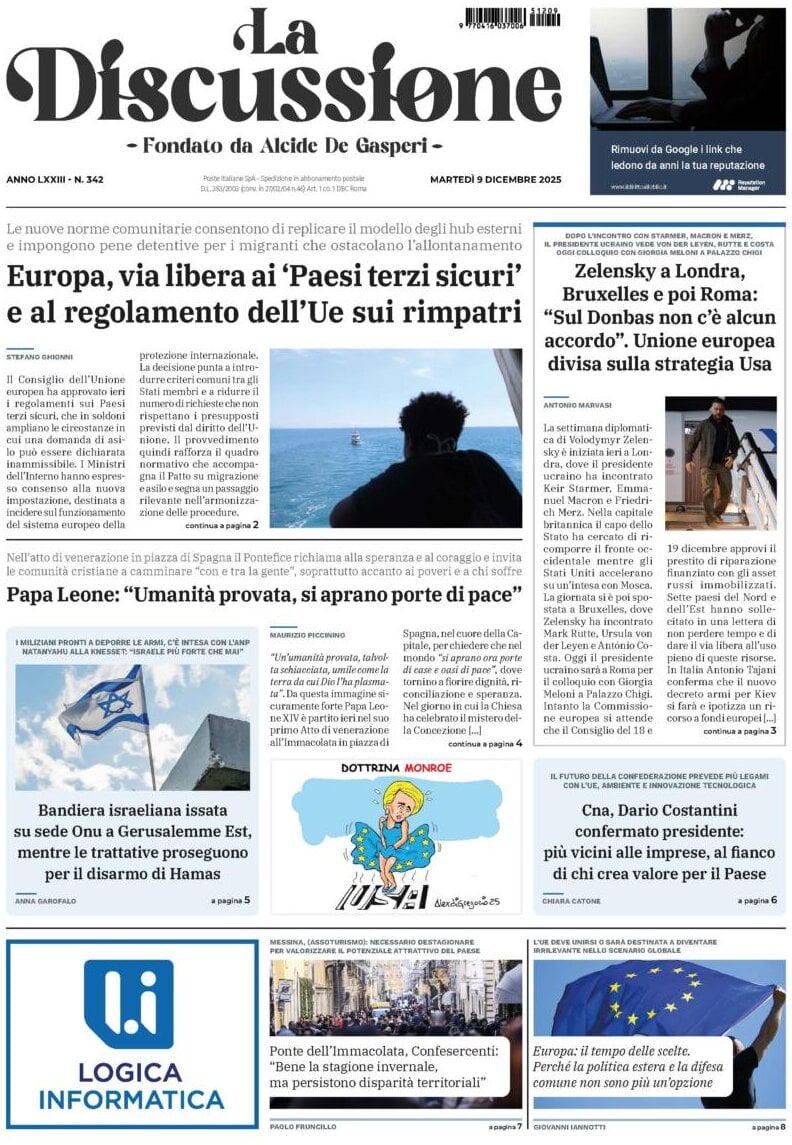 Prima Pagina La Discussione 09/12/2025