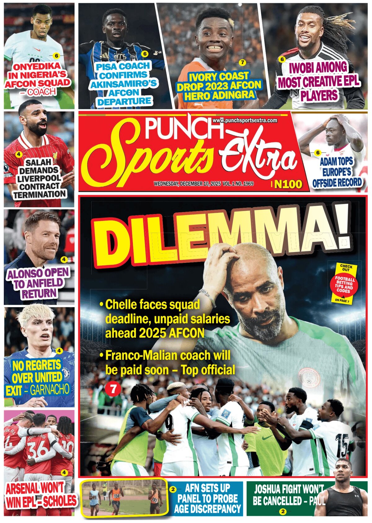 Prima Pagina Punch Sports Extra 10/12/2025