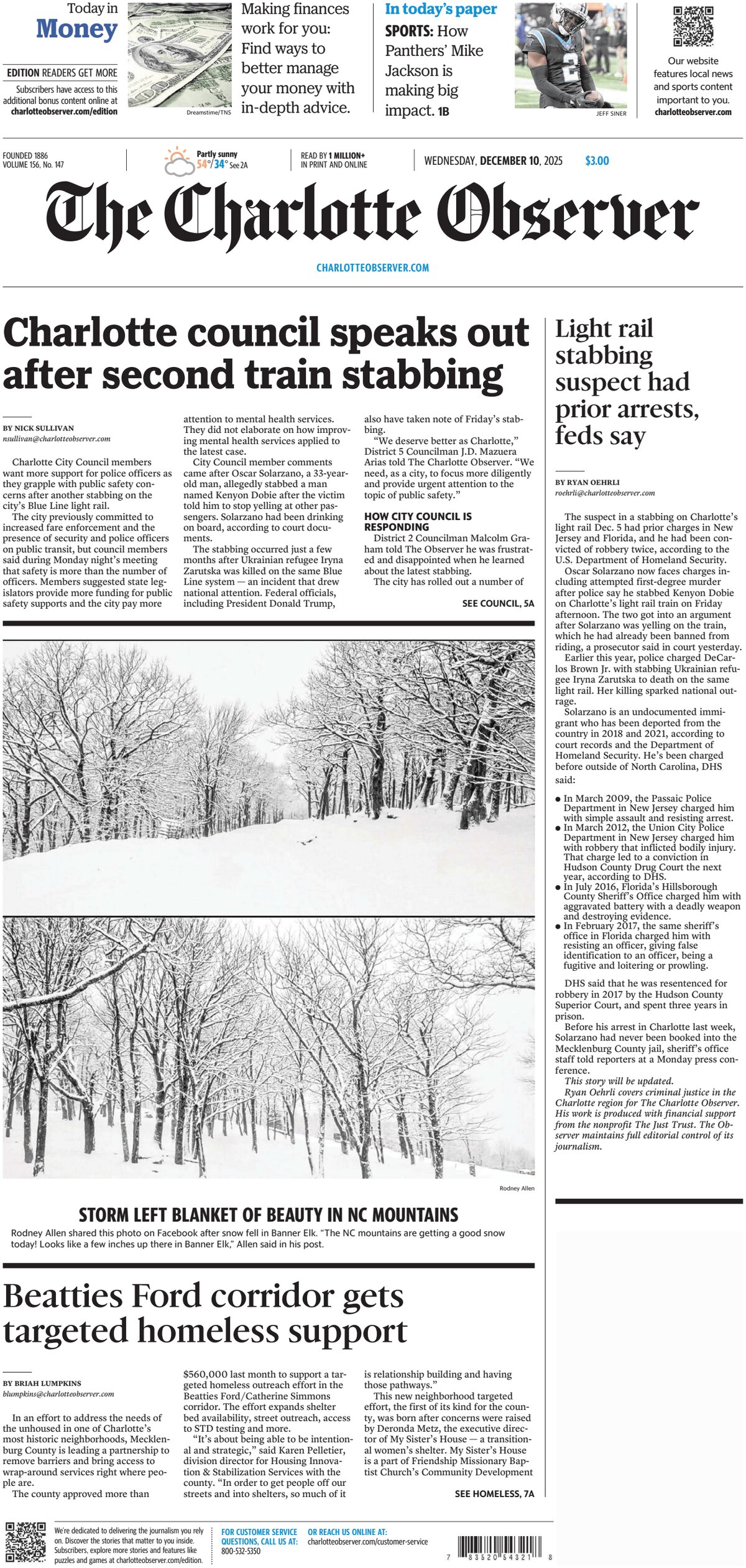 Prima Pagina The Charlotte Observer 10/12/2025