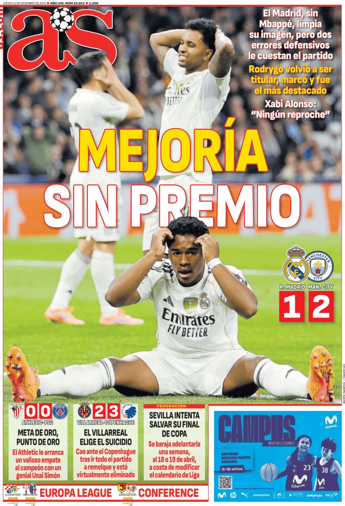 Prima Pagina AS (Madrid) 11/12/2025