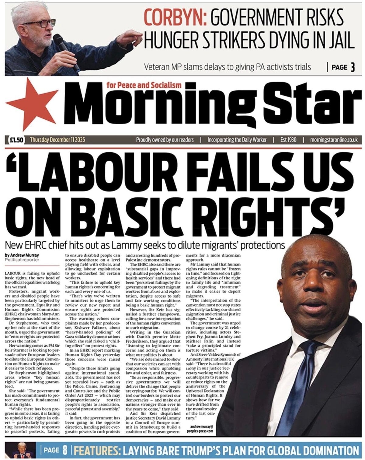 Prima Pagina Morning Star 11/12/2025